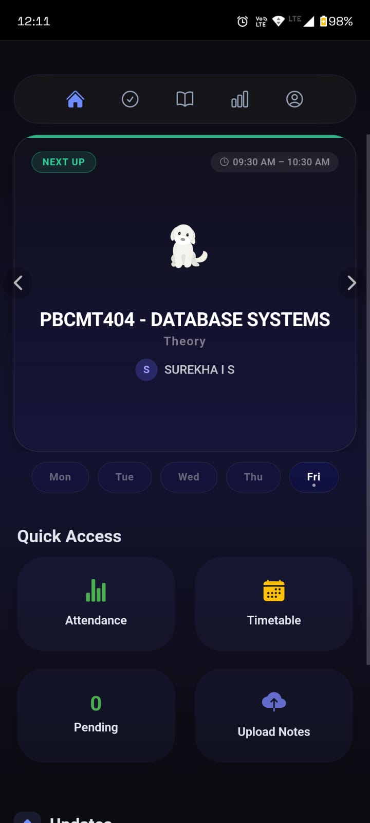 Padi-P Home Screen